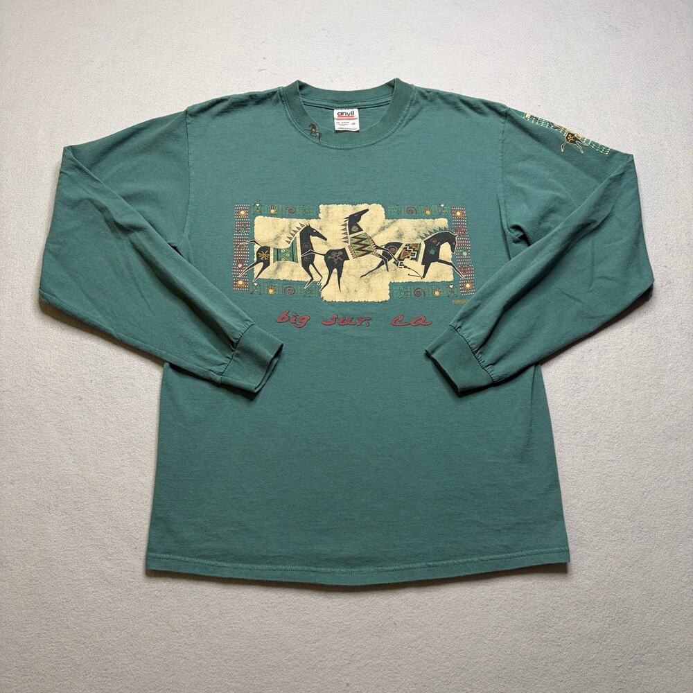 Vintage Big Sur CA Long Sleeve T Shirt Men’s Medium Southwest Horses Graphic